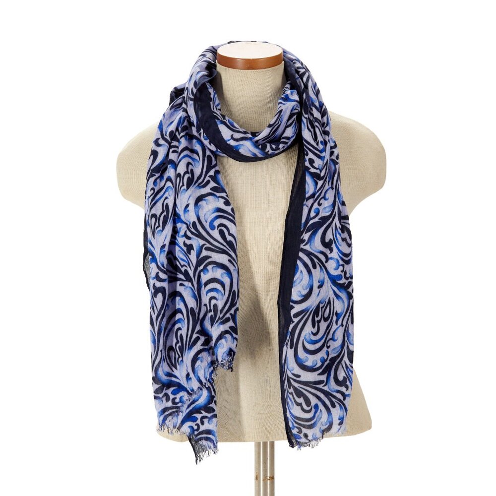 Light & Airy Paisley Blue Scarf